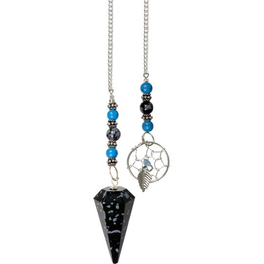 Hexagonal Pendulum Snowflake Obsidian - Dreamcatcher (each)