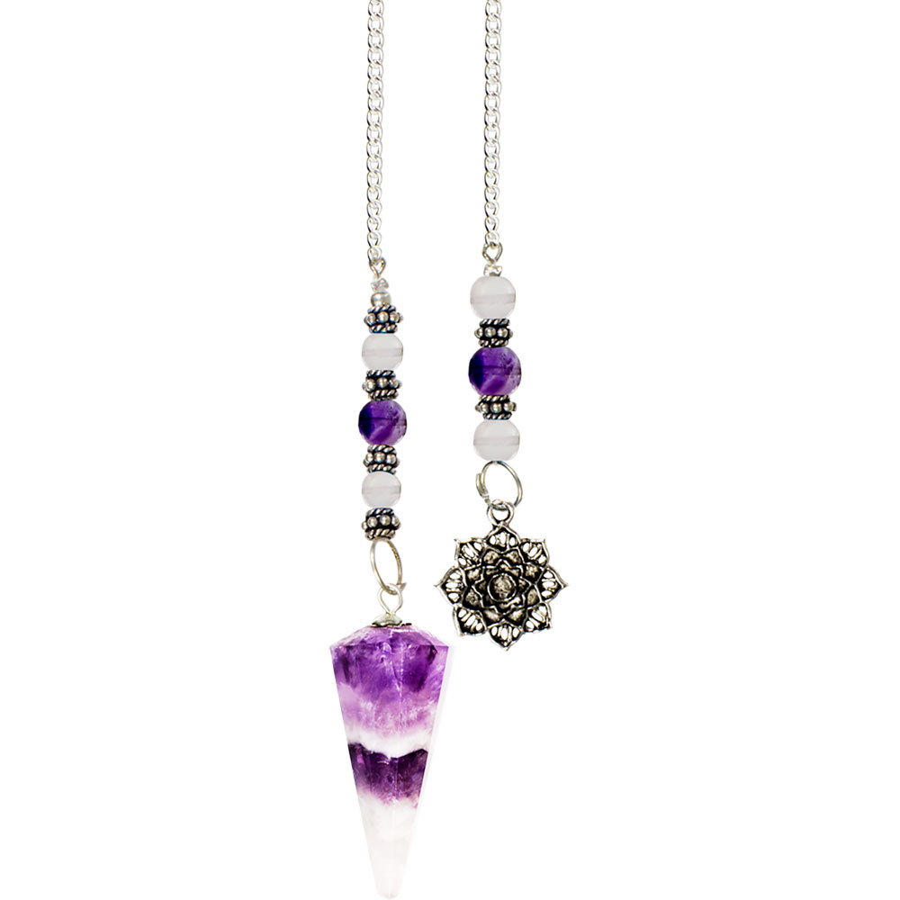 Hexagonal Pendulum Chevron AMETHYST - Lotus (each)