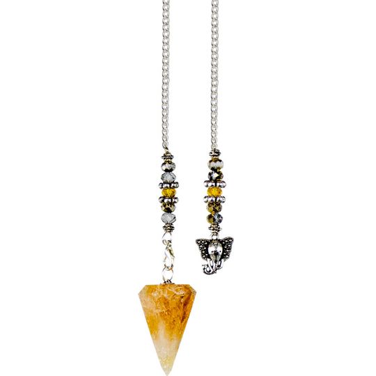 Hexagonal Pendulum Citrine - Ganesha (each)