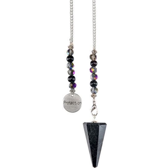 Hexagonal Pendulum Black Tourmaline - Protection (each)