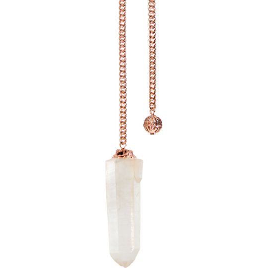 Pendulum Rough Crystal Point with Copper Chain (each)
