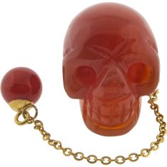 Gemstone Pendulum Skull - Carnelian (Each)