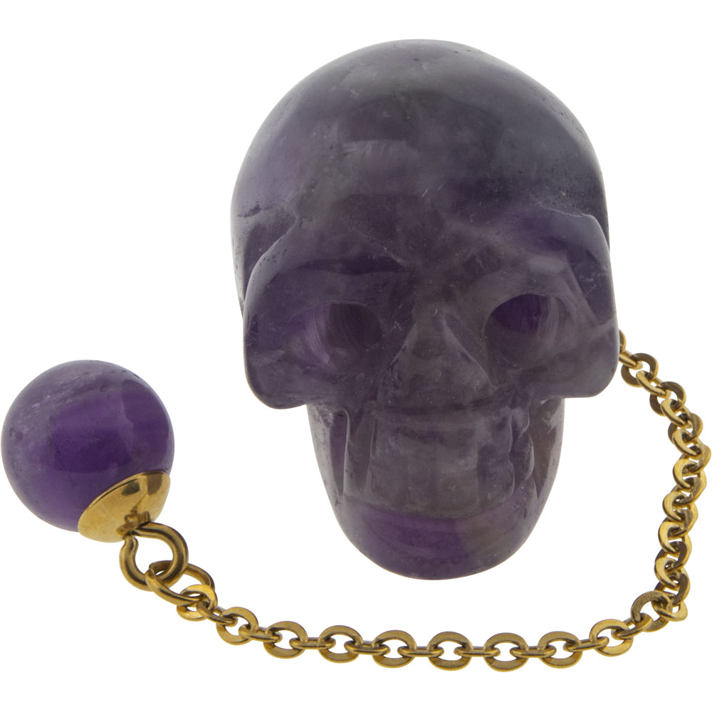 Gemstone Pendulum Skull - AMETHYST (Each)