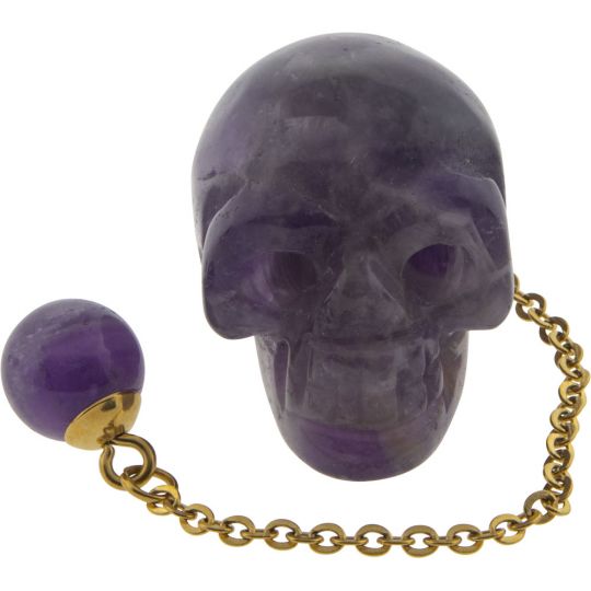 Gemstone Pendulum Skull - Amethyst (Each)