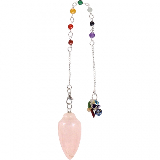 Pendulum Chakra Chain Curved Rose Quartz (each)