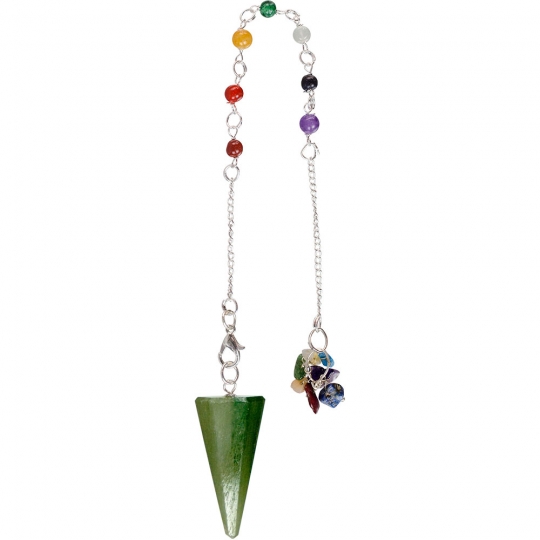 Pendulum Chakra Chain Hexagonal Green Aventurine (each)