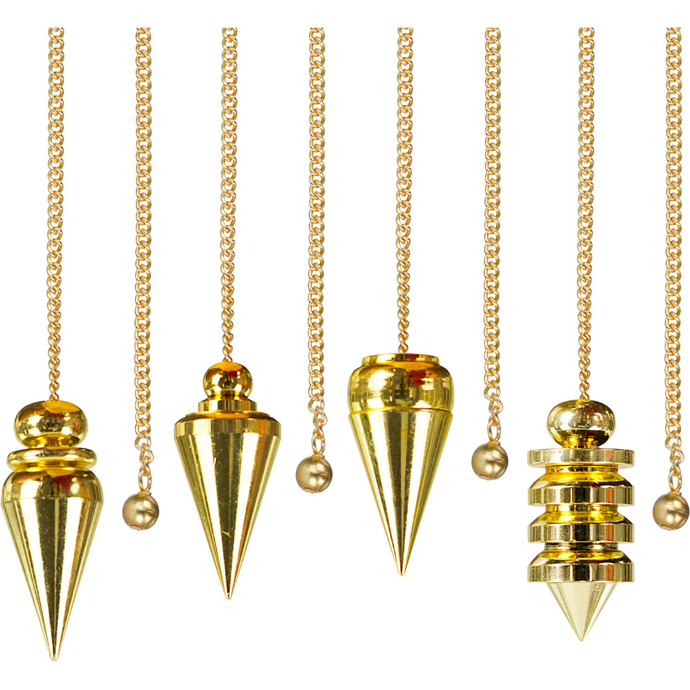 Metal Pendulum Chambered ASSORTED Shapes Brass (each)