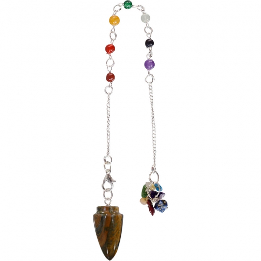 Pendulum Chakra Chain Curved Tiger Eye (each)
