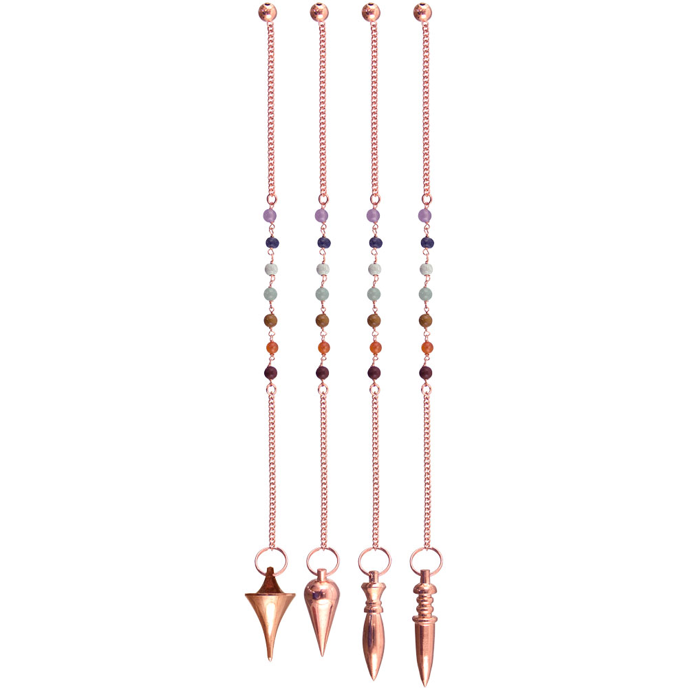 Metal Pendulum Chakra Chain ASSORTED Shapes Copper (each)
