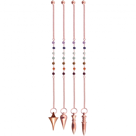 Metal Pendulum Chakra Chain Assorted Shapes Copper (each)