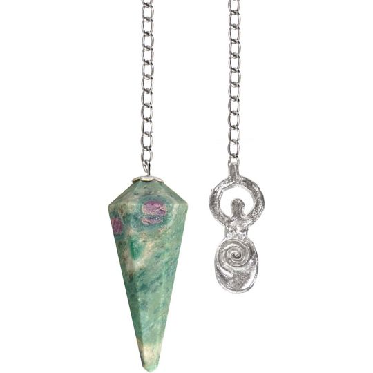 Pendulum  Hexagonal Ruby Zoisite Spiral Goddess (each)