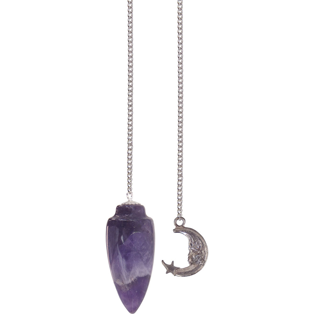 Pendulum Curved AMETHYST w/Moon (Each)