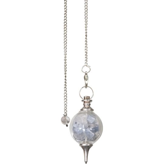 Pendulum Glass Sephoroton Angelite  & Selenite Chips - Guidance (Each)