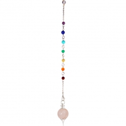 Pendulum Sephoroton w/ Chakra - Rose Qtz (Each)