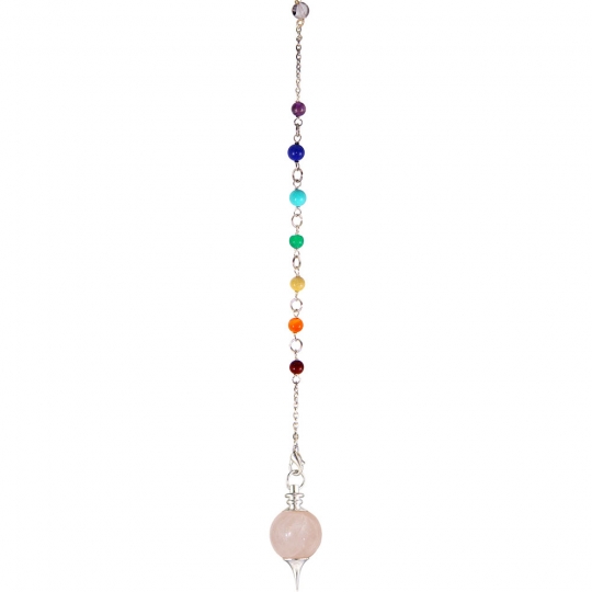 Pendulum Sephoroton w/ Chakra - Rose Qtz (Each)