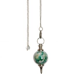 Pendulum Glass Sephoroton Amazonite & White Agate Chips - Balance (Each)