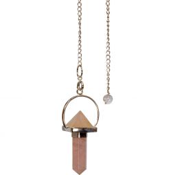 Pendulum Rose Quartz Pyramid w /Rose Quartz Point (Each)
