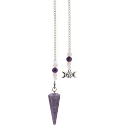 Pendulum Hexagonal Lepidolite - Triple Moon (Each)
