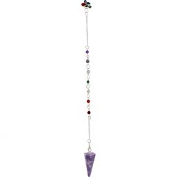 Pendulum Chakra Chain Hexagonal Lepidolite (Each)