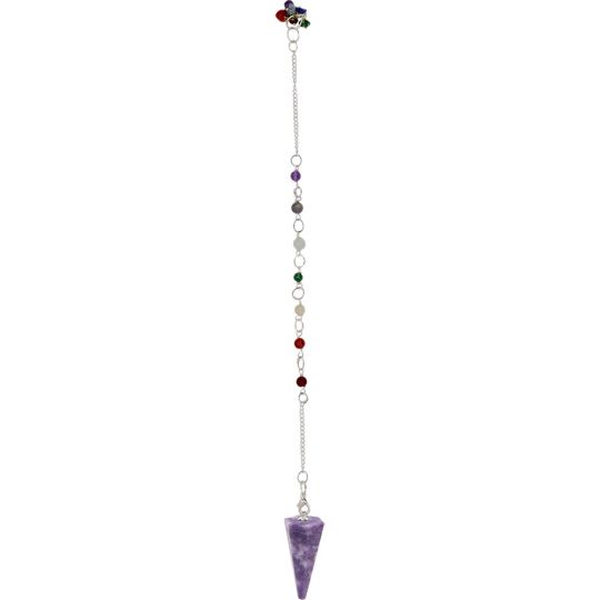 Pendulum Chakra Chain Hexagonal Lepidolite (Each)