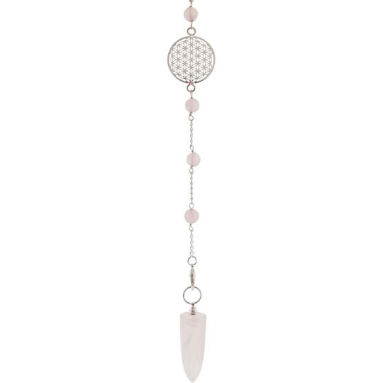 Gemstone Pendulum Flower of Life - Rose Quartz (Each)