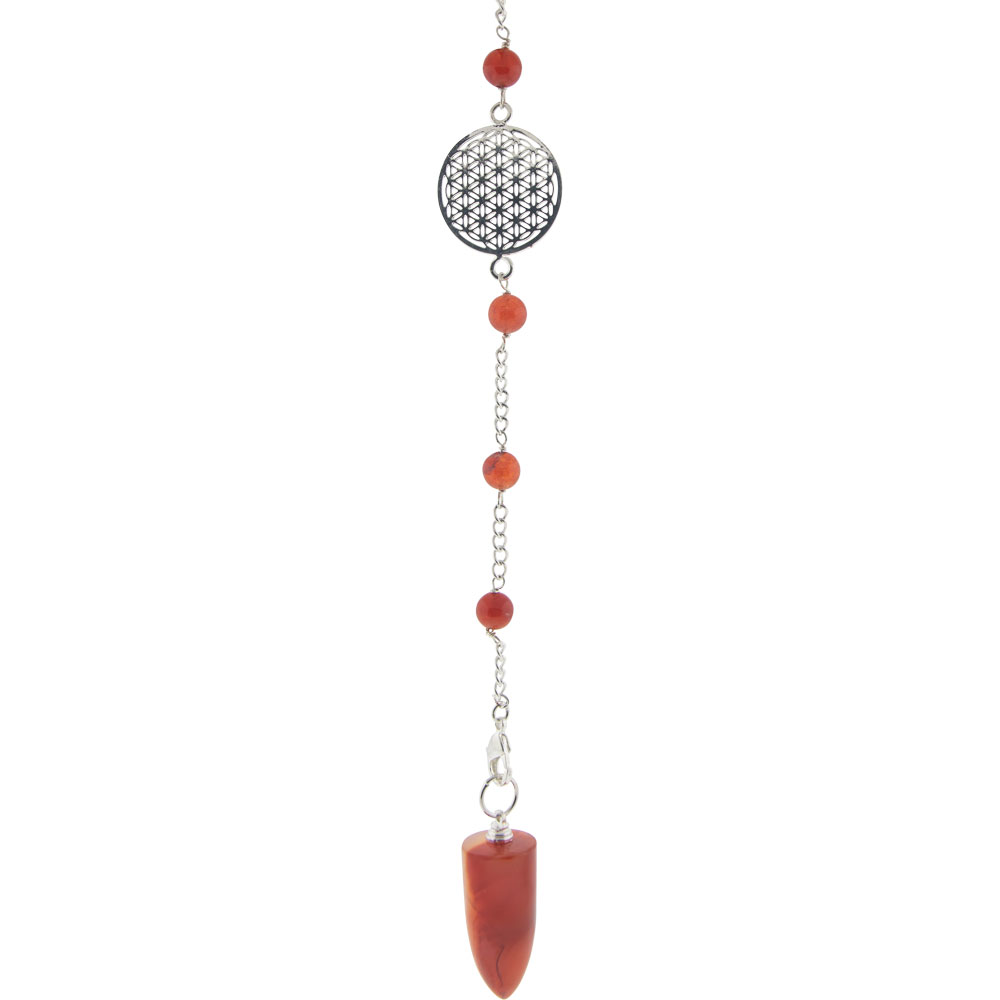 Gemstone Pendulum FLOWER of Life - Carnelian (Each)