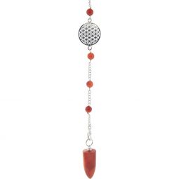 Gemstone Pendulum Flower of Life - Carnelian (Each)