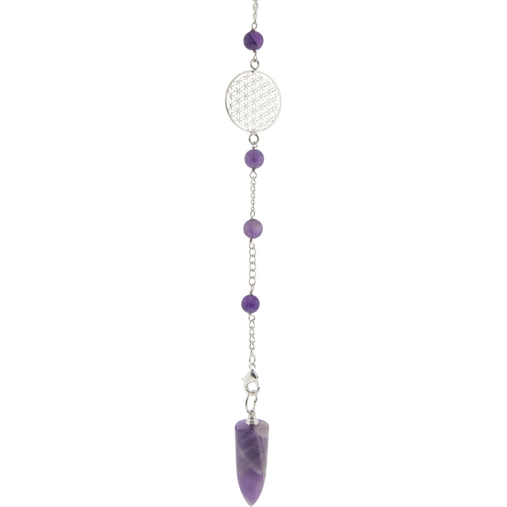 Gemstone Pendulum FLOWER of Life - Amethyst (Each)