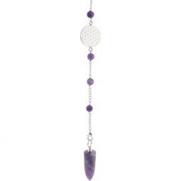 Gemstone Pendulum Flower of Life - Amethyst (Each)