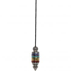 Metal Pendulum Layered Rings - 7 Chakra Silver (Each)