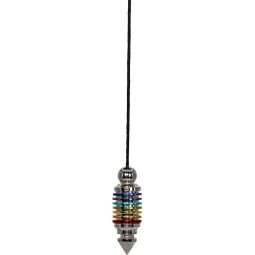 Metal Pendulum Layered Rings - 7 Chakra Silver (Each)