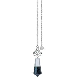 Gemstone Pendulum w/ Lotus - Clear Quartz & Labradorite (Each)