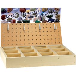 Tumbled Stones Empty Wood Display  (each)