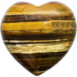 Puffed Gemstone Heart - Tiger Eye (each)