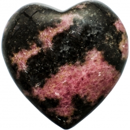 Puffed Gemstone Heart - Rhodonite (each)