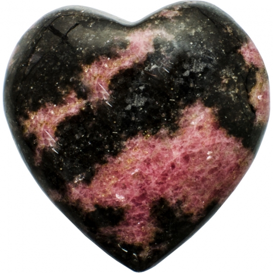 Puffed Gemstone Heart - Rhodonite (each)