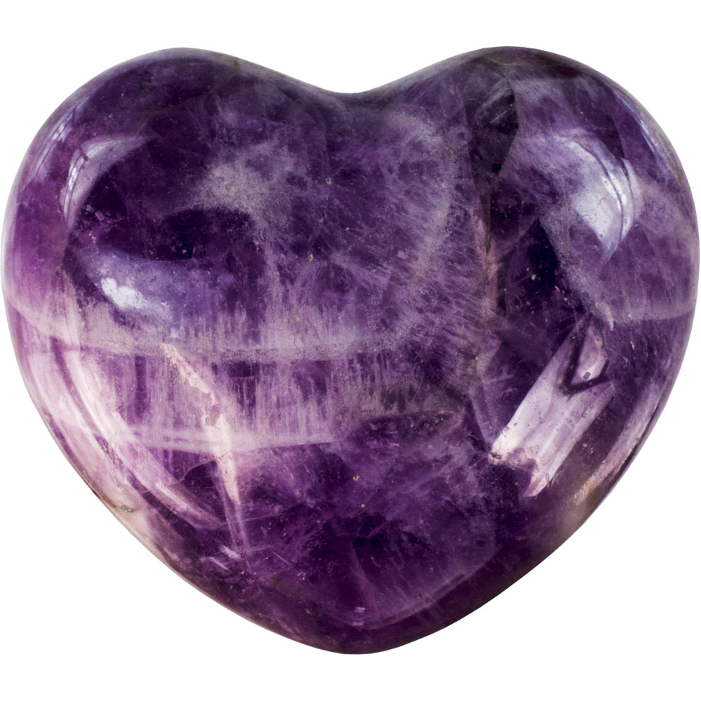 Puffed Gemstone Heart - Chevron AMETHYST (each)