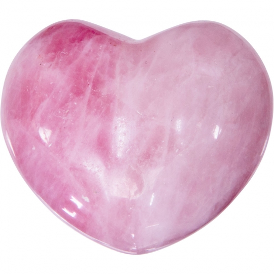 Puffed Gemstone Heart - Rose Qtz (each)