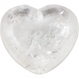 Puffed Gemstone Heart - Clear Qtz (each)