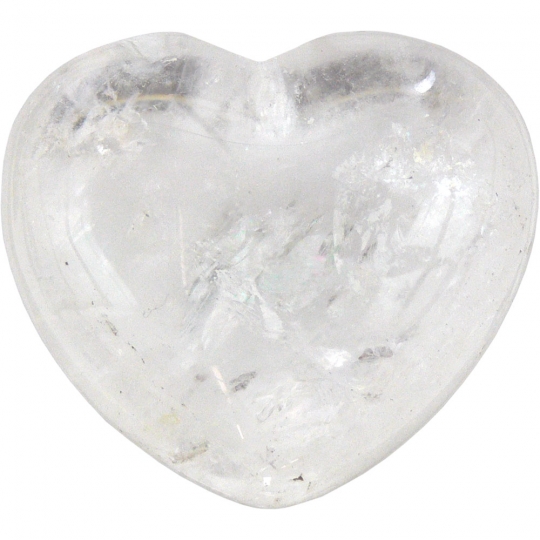 Puffed Gemstone Heart - Clear Qtz (each)