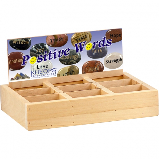 Positive Words Worry Stones Empty Wood Display (each)