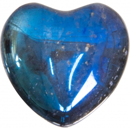 Puffed Aura Quartz Heart - Black Rainbow (Each)