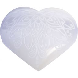 Selenite Heart - Lotus (Each)