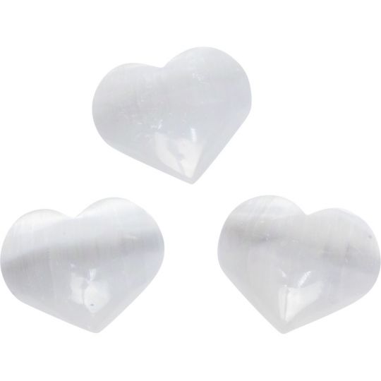Mini Selenite Puffed Hearts (Pack of 20)