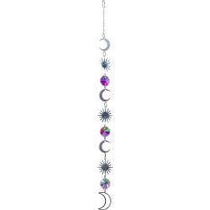 Crystal Hanging String - AB Crystal Mini Discs w/ Moon & Star Burst Charms (Each)