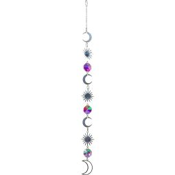 Crystal Hanging String - AB Crystal Mini Discs w/ Moon & Star Burst Charms (Each)