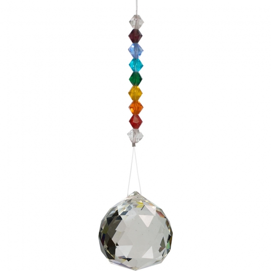 Hanging Crystal Cut Glass Chakra  (Each)