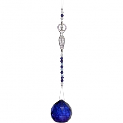 Crystal Cut Glass Bead Goddess Cobalt Blue (Each)