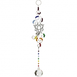 Wire Hanging Crystal Lotus Chakra (each)