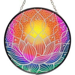 CHAKRA suncatcher Glass 6" Kheops Intl 7 Chakra Yoga healing energy new 